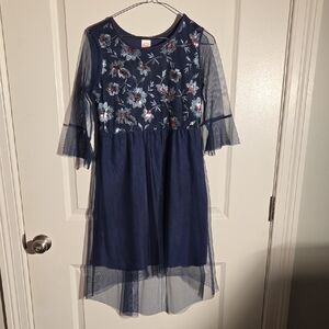 Wonder Nation Navy Blue Floral Kids Dress